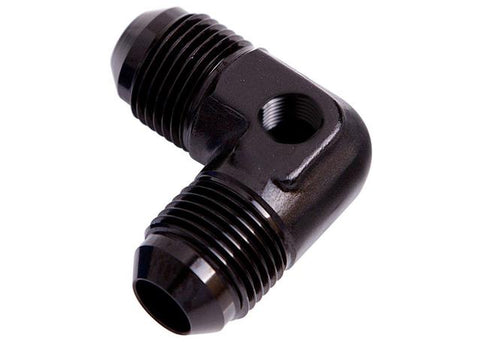 Aeroflow AF821-06PBLK 90Deg Union -6AN With 1/8" Port