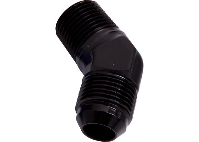 Aeroflow AF823-03BLK Male 45Deg 1/8" Npt To -3AN Black