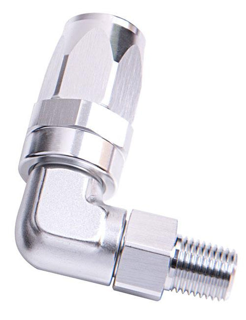 Aeroflow AF829-10-06S Male 3/8" Npt 90Deg To -10AN Silver