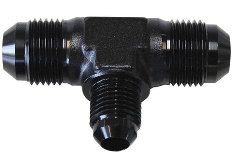 Aeroflow AF831-04-06BLK Male Flare Tee -6AN With -4AN On