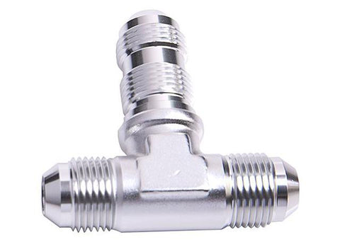 Aeroflow AF834-10S Bulkhead Tee -10AN Silver Bulkhead On