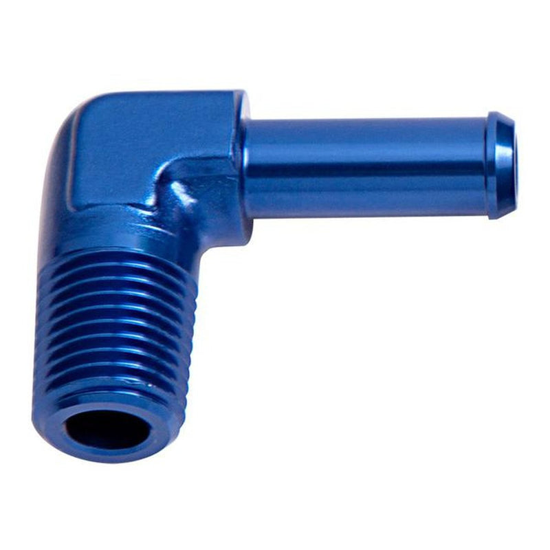Aeroflow AF842-04 90Deg 1/8" Npt To 1/4" Barb Blue 90Deg
