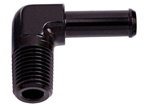 Aeroflow AF842-08BLK 90Deg 3/8" Npt To 1/2" Barb Black
