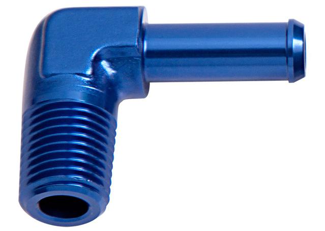 Aeroflow AF842-06-05 90Deg 3/8" Npt To 5/16" Barb Blue