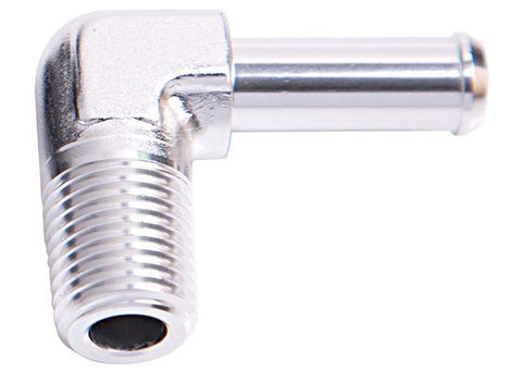 Aeroflow AF842-06-05S 90Deg 3/8" Npt To 5/16" Barb Silver