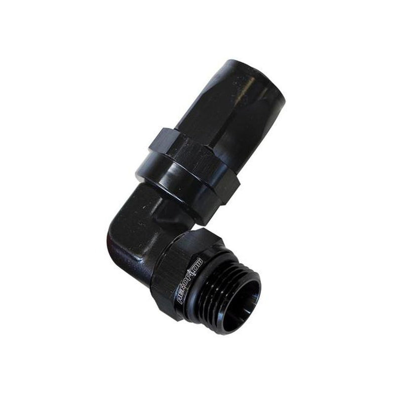 Aeroflow AF849-08-10anBLK 90Deg -8AN Hose To Male -10AN