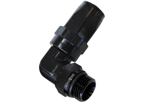 Aeroflow AF849-08-08BLK 90Deg -8AN Hose To Male -8AN