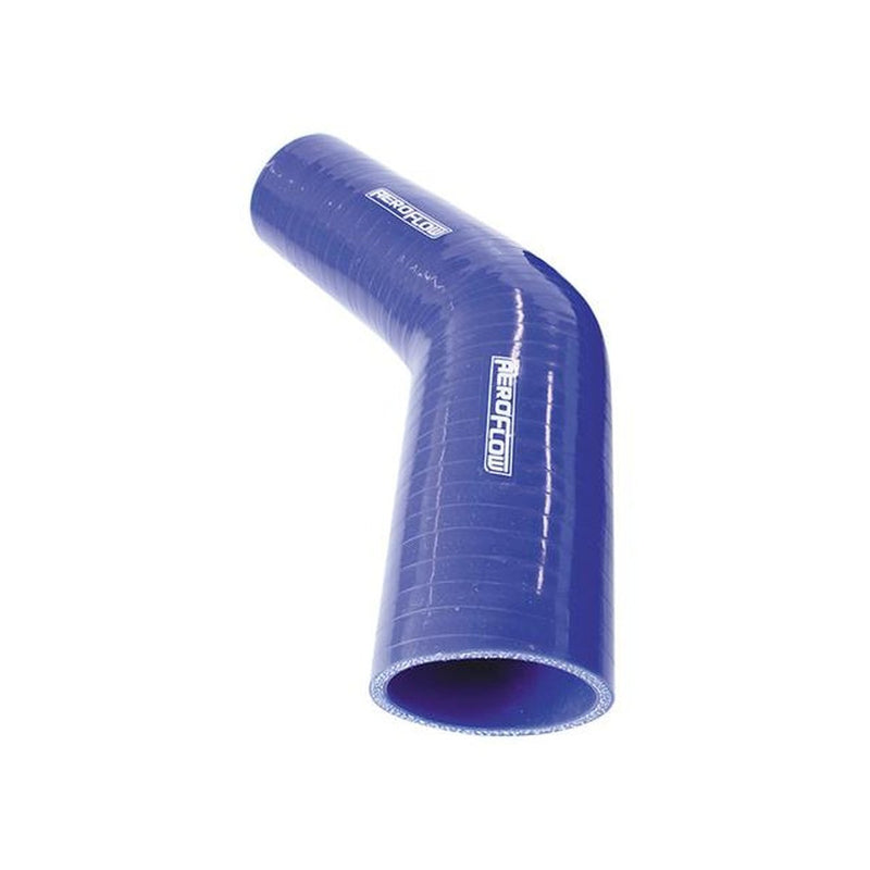 Aeroflow Silicone Hose Reducer 45 Deg Blue ID 3.25-2.50"
