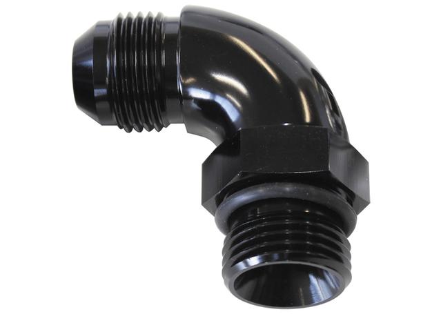 Aeroflow AF903-08-06BLK 90Deg -6ORB To -8AN Complete With