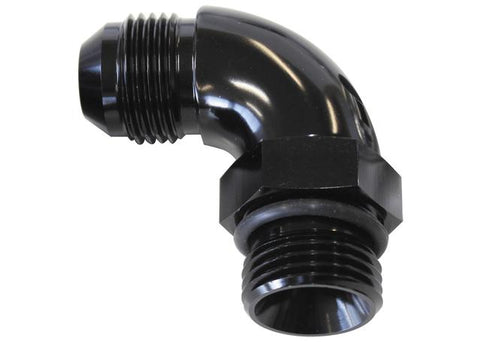 Aeroflow AF903-08-06BLK 90Deg -6ORB To -8AN Complete With