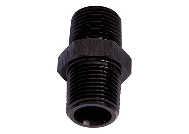 Aeroflow AF911-08BLK Male Coupler 1/2" Npt Black Male To