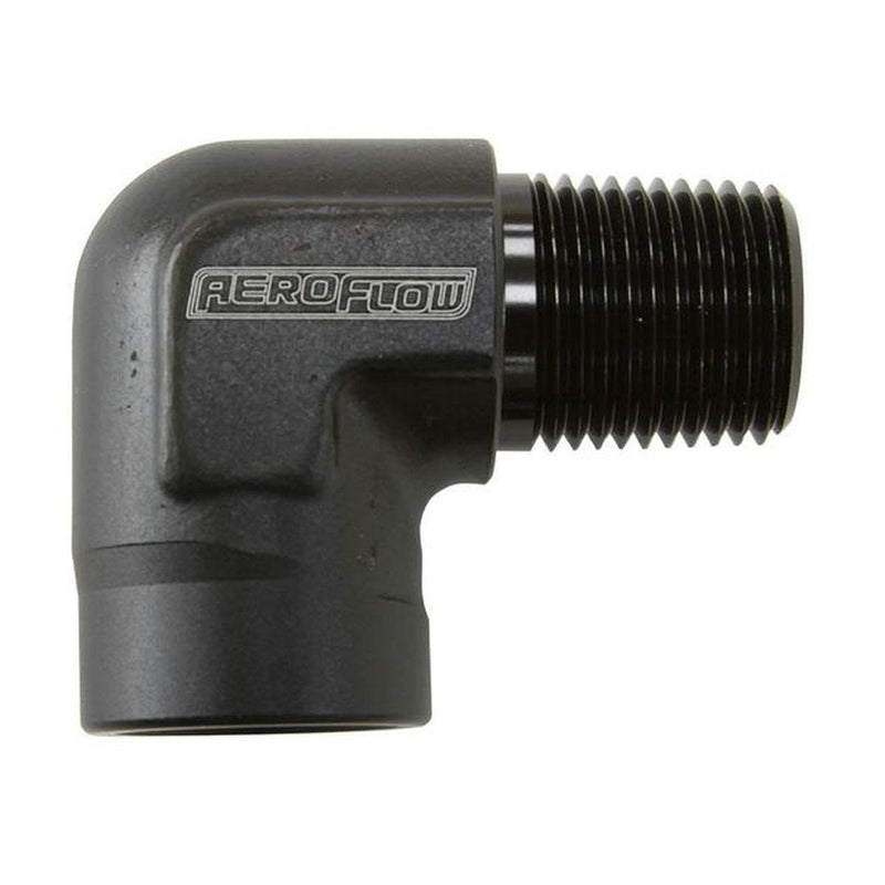 Aeroflow AF914-10BLK 90Deg Female To Male 3/4" Nptblack