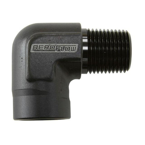 Aeroflow AF914-02BLK 90Deg Female - Male Elbow 1/8 Npt