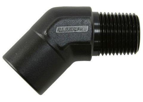 Aeroflow AF915-04BLK 45Deg Female - Male Elbow 1/4 Npt