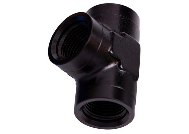 Aeroflow AF917-06BLK Female Pipe Tee 3/8" NPT Black
