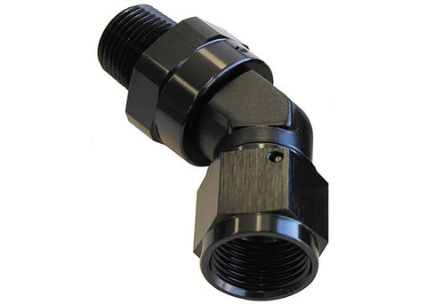 Aeroflow AF919-04-02BLK 45Deg 1/8" Npt To -4AN Female