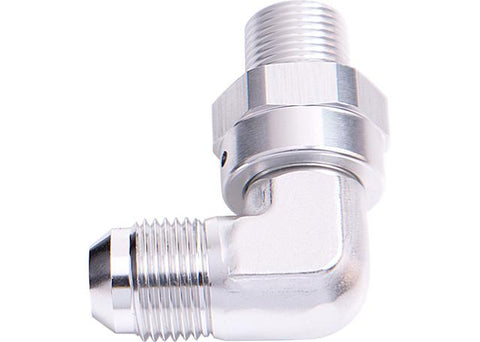 Aeroflow AF922-06-04S 90Deg 1/4" Npt To -6AN Silver Male