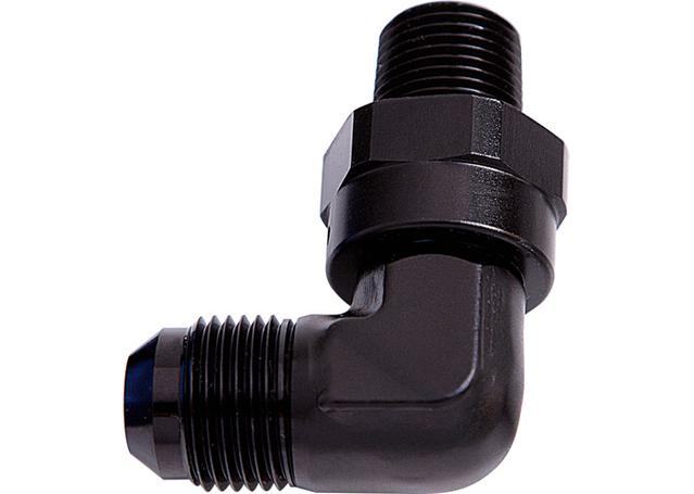Aeroflow AF922-06-06BLK 90Deg 3/8" Npt To -6AN Black Male