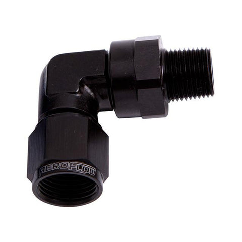 Aeroflow AF923-10-08BLK 90Deg 1/2" Npt To -10AN Black