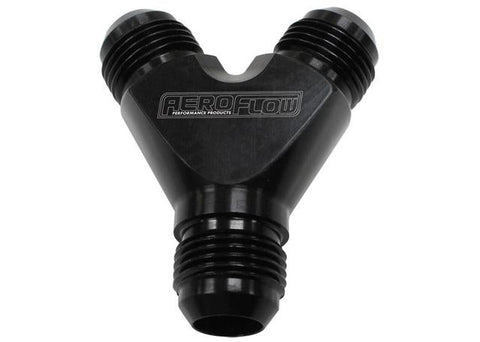Aeroflow AF930-12-10BLK Y Block -12AN Out -10AN In Black