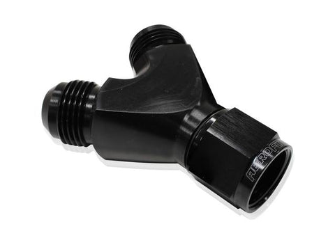 Aeroflow AF931-10-08BLK Y Piece -10 Swivel Nut 2x -8AN