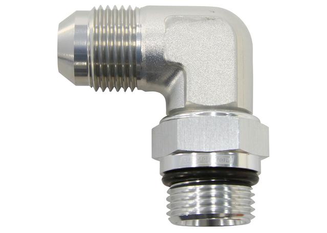 Aeroflow AF949-12S Male -12ORB 90 To -12AN Male Silver