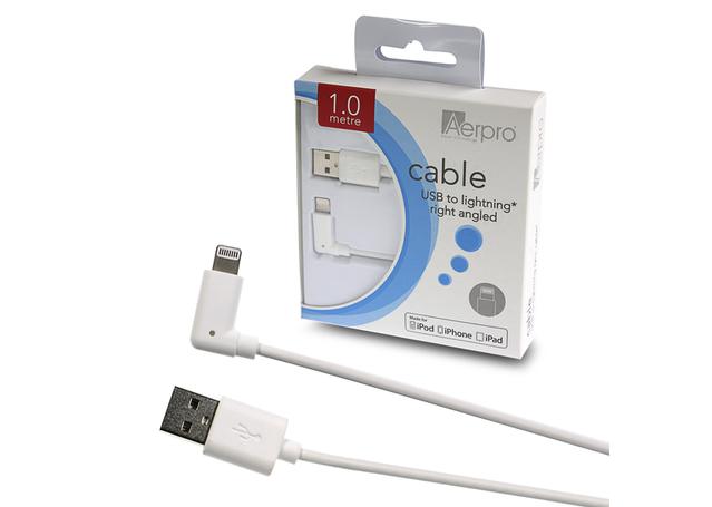 Aerpro Cable Lightning Right Angle to Type A USB 1m White