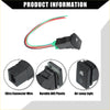 Backside of black plastic air compressor push button switch with green red and white wires for Toyota Land Cruiser