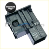 Black plastic air conditioning ac switch connector with molded ridges and circular opening for nissan pickup d21 d22