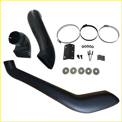 Black rubberized plastic air intake snorkel kit with mounting hardware and gaskets for toyota landcruiser prado 150