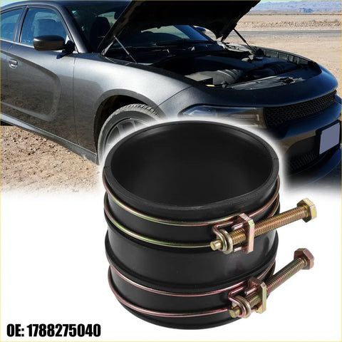Black rubber hose clamp with brass bolts for air intake tube hose fit toyota tacoma 2016-2023