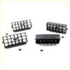 Black plastic air vent covers with grid and slat designs for Nissan Datsun D21 Navara Ute 1986-1997