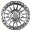Silver alpha combat offroad alloy wheel with rugged multi-spoke design and machined finish 17x9 6x139.7 15 offset