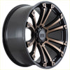 Black and bronze two-tone alloy wheel with bold multi-spoke design alpha maverick matt black dark bronze tint 20 10 6139