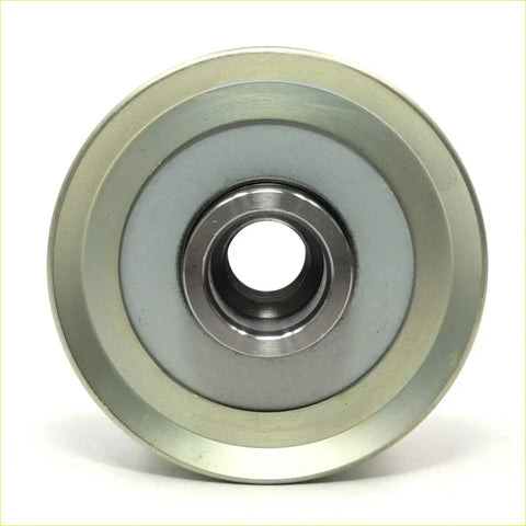 Silver metallic alternator clutch pulley for Toyota Hilux 2005-2015 with central bearing and circular grooves
