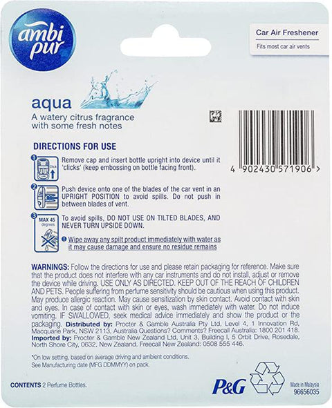 Ambi Pur Air Freshner Refill 7.5ml Aqua 2 Pack 82209404