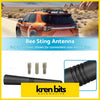 Black rubberized bee sting antenna with mounting screws by kren bits for nissan navara d40 d23 models