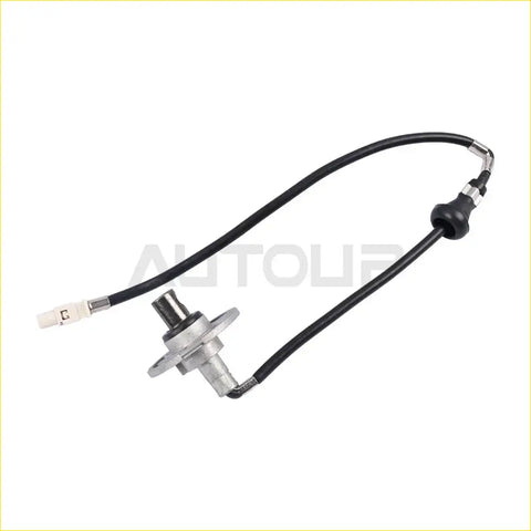 Black-coated antenna base bracket with cable for jeep wrangler featuring metallic sensor head and white connector