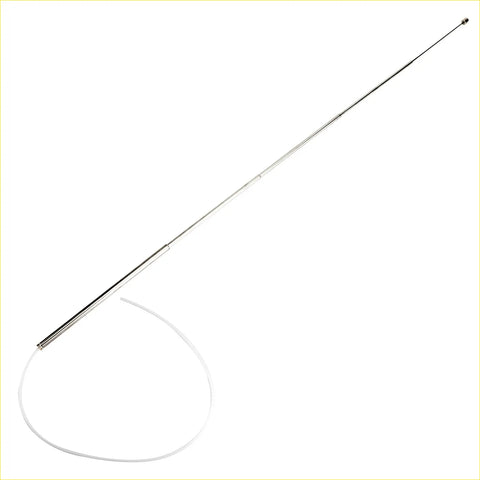 Silver telescopic antenna with thin flexible white cord for nissan patrol gu y61 antenna mast and rope accessory