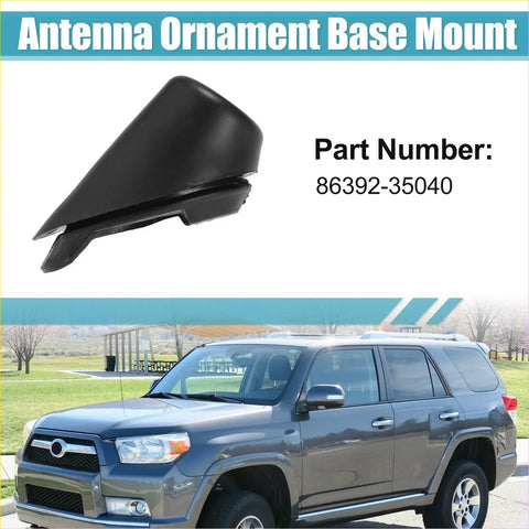 Black plastic antenna ornament base mount showing back side for toyota 4runner 2010-2014 models