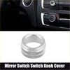 Silver metallic auto mirror switch knob cover for toyota with textured diamond grip and smooth edges for 4wd ute offroad