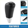 Black leather and metal automatic gear shift knob with ergonomic design for toyota land cruiser 2016-2021