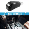 Automatic gear shift knob for Toyota Land Cruiser 2016-2021 in black with silver accents and textured leather grip