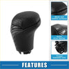 Automatic gear shift knob for toyota tacoma 2016-2021 in black perforated leather carbon fiber and metal surfaces