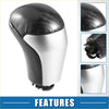 Automatic gear shift knob for toyota tacoma 2016-2022 in black and silver carbon fiber and plastic material