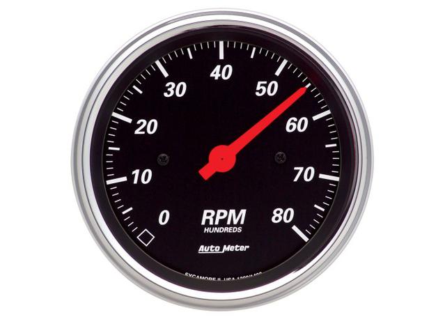 Autometer Designer Black 3-3/8in Tachometer 8000rpm AU1490