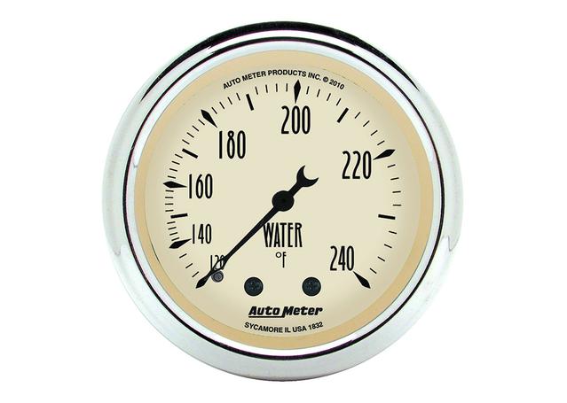 Autometer Antique Beige 2-1/16in Water Temp Gauge