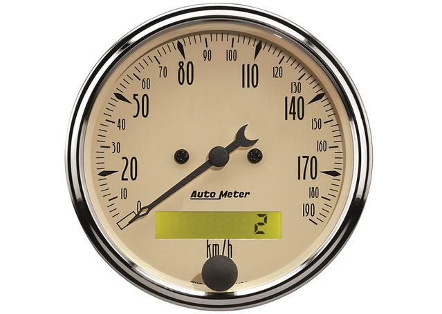 Autometer Antique Beige 3-1/8in Speedometer 190KPH