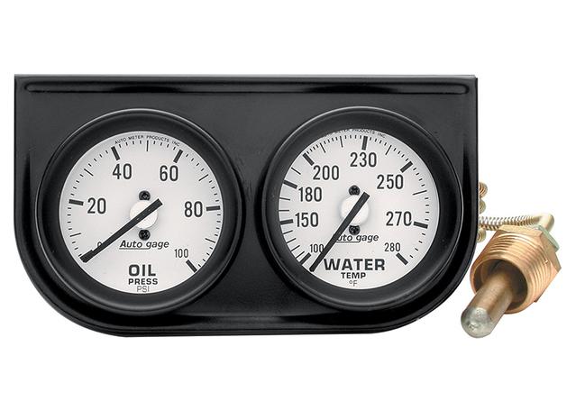 Autometer Auto Gauge 2-1/16in 2 Gauge Console Oil Water