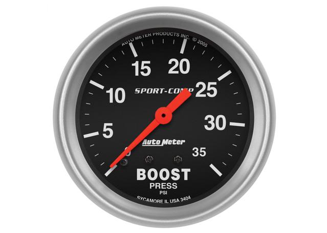 Autometer Sport-Comp 2-5/8in Boost Gauge 0-35 PSI